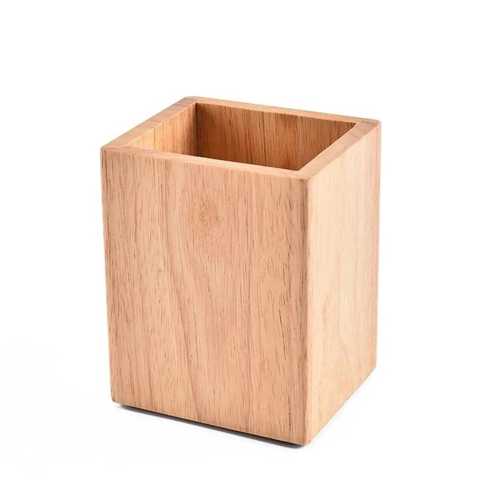 Solid Wood Utensil Holder for Home or Commercial Kitchens Featuring Stable Base and Thoughtful Compartment Layout