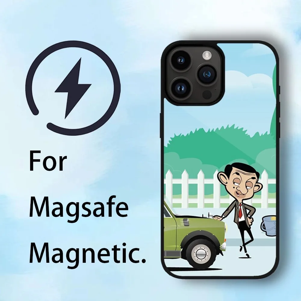 FUNNY M-Mr. Bean Phone Case For iPhone 11 12 13 14 15 Max Plus Phone Magnetic for Macsafe Cases Cover