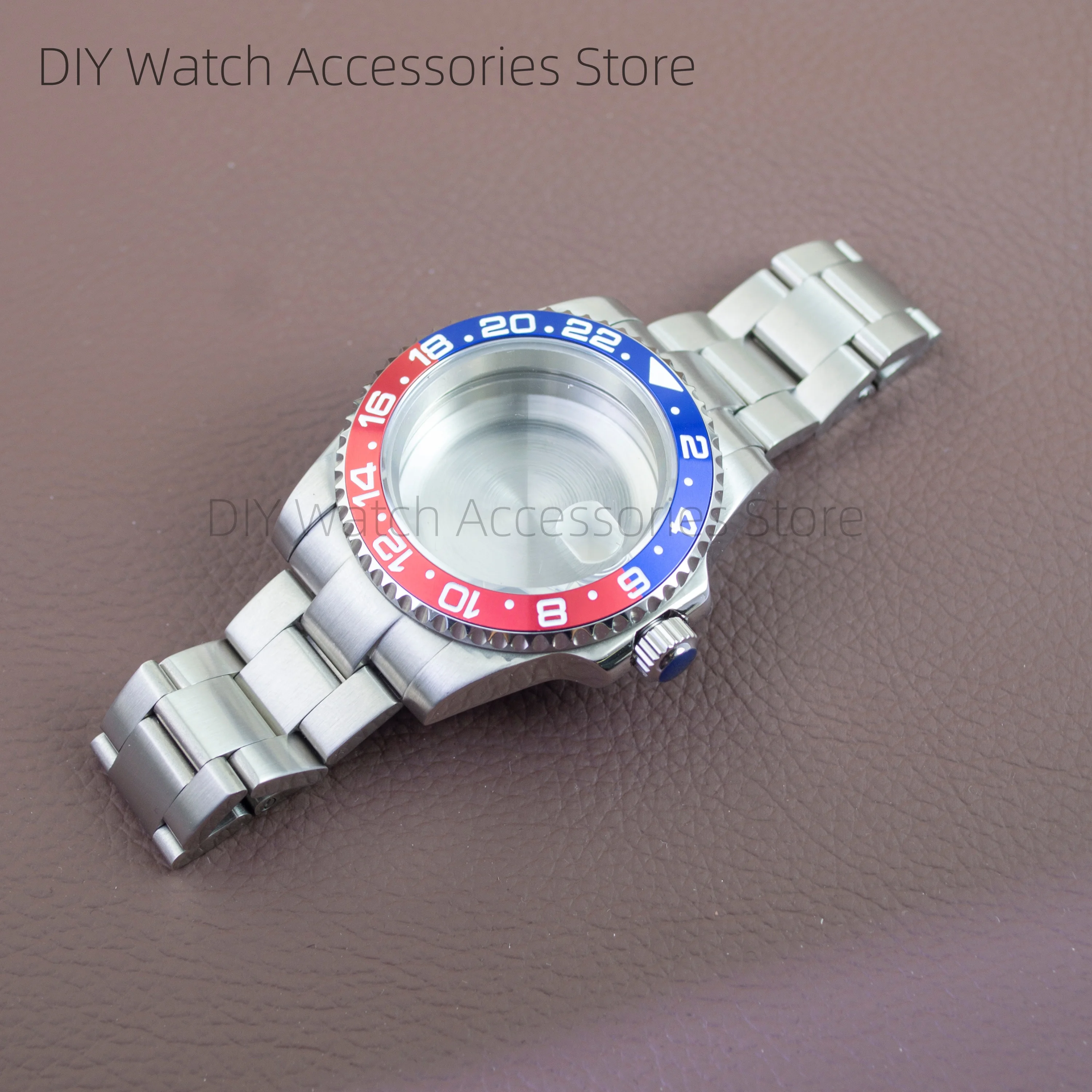 40mm NH35 Case Strap Stainless Steel Watch Case Strap Waterproof Sapphire Glass for SUB GMT NH35 NH36 Movement