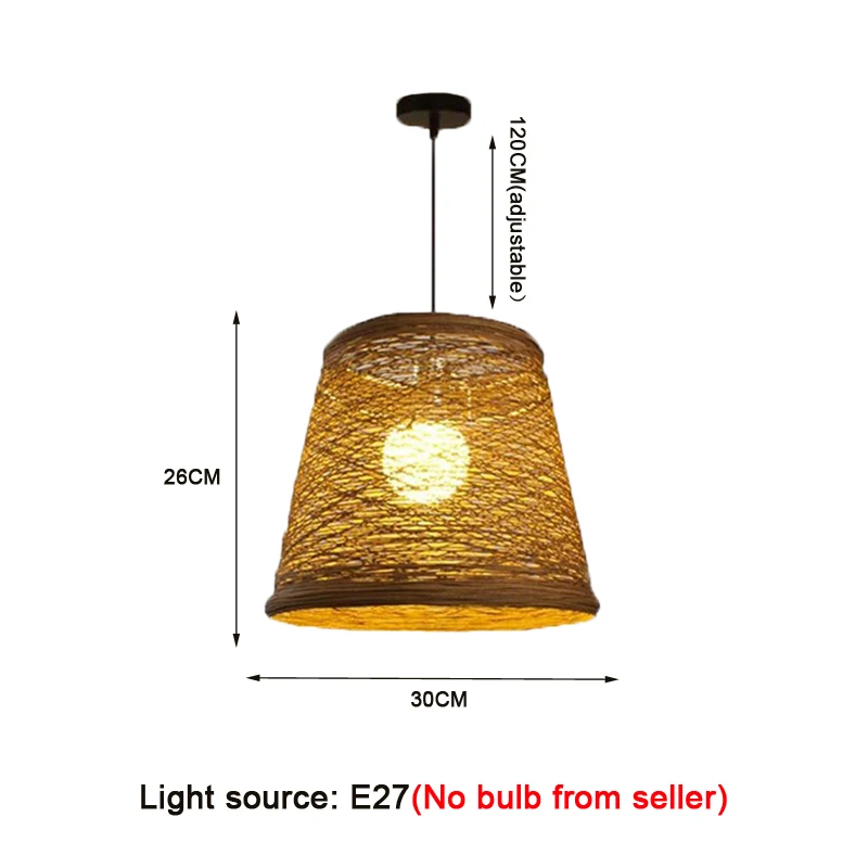 French Rattan Weaving Restaurant Chandelier Creative Personality Art Bedroom Bar Restaurant Table Lighting