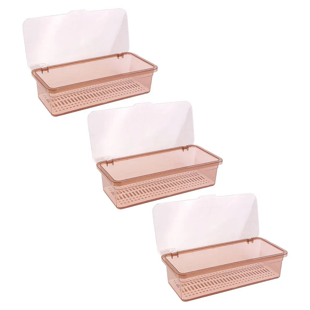 

3Pcs Silverware Organizer Box Kitchen Utensils Storage Case Self Draining Countertop Utensil Holder Flatware Tray with Cover