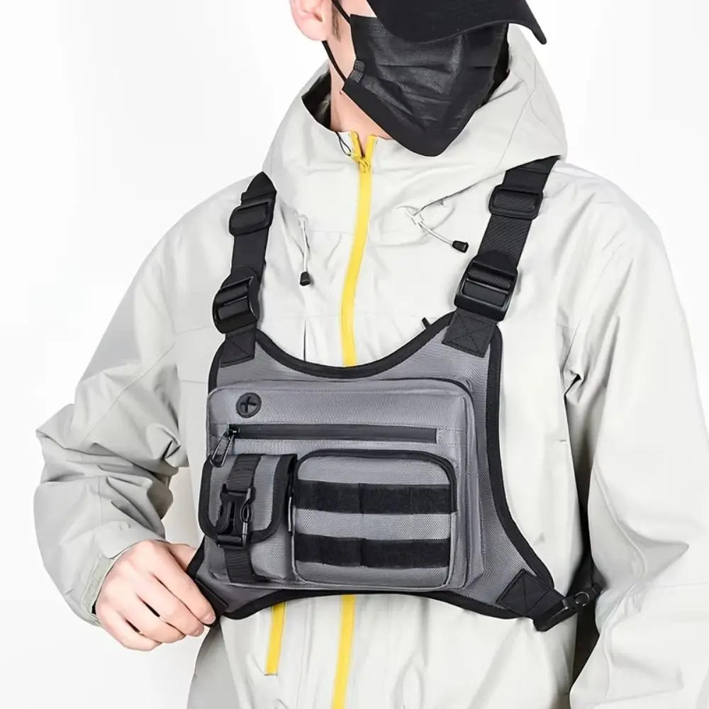 

Adjustable Sports Vest Bag Multi-functional Water Resistant Outdoor Chest Bag Oxford Cloth Lightweight Running Vest Bag Hiking