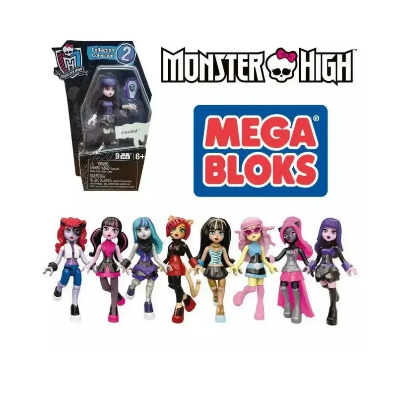 MEGABloks Monsters High Lorna Elissabat Draculaura Frankie Stein Action Figures Monster Girl Model Toys Decorations Kids Gifts