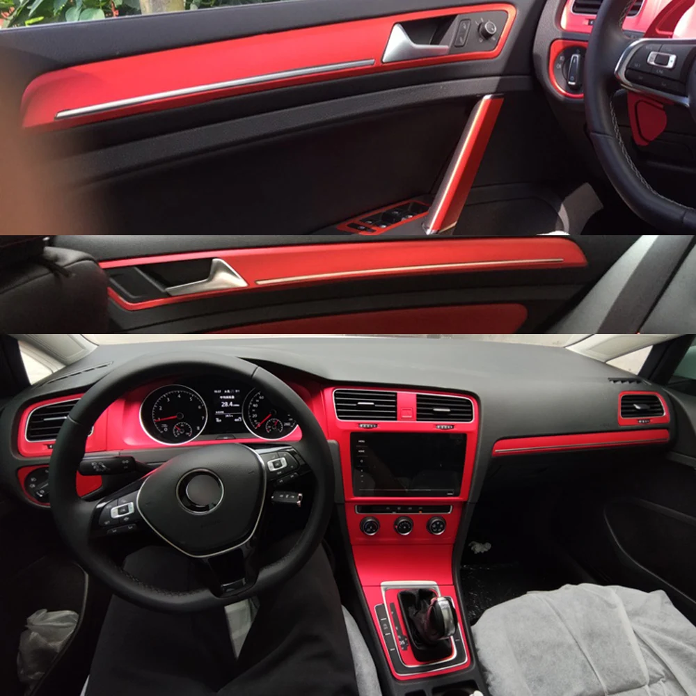 Für Volkswagen Golf 7 MK7 Innenraum Mittelkonsole Türgriff 5D Carbonfaser-Aufkleber Auto-Styling-Zubehör – Detail 14