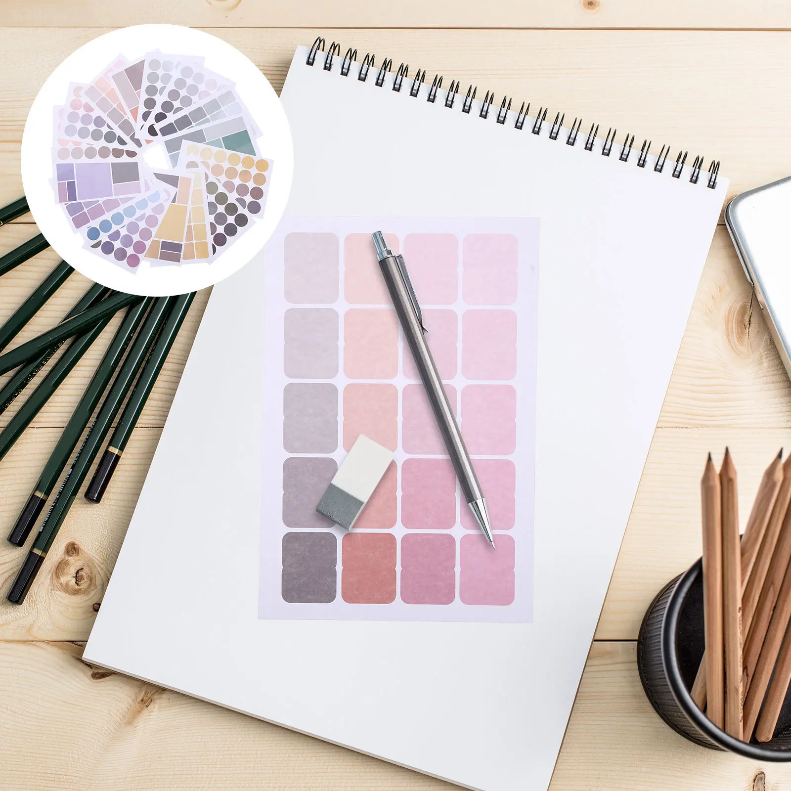 32Pcs Assorted Color Dot Label Sticker Self-Adhesive Handwritten Classification Sticker for Bedroom Kitchen Home Organization
