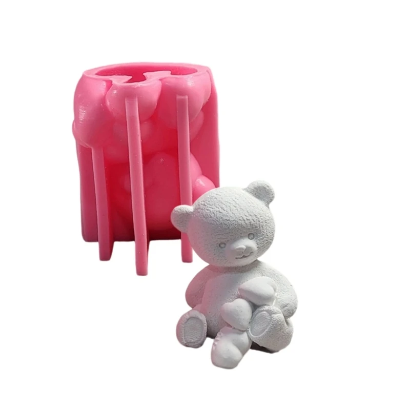 Moule à bougie en forme d'ours, en Silicone, pour aromathérapie, ornement bureau, livraison directe