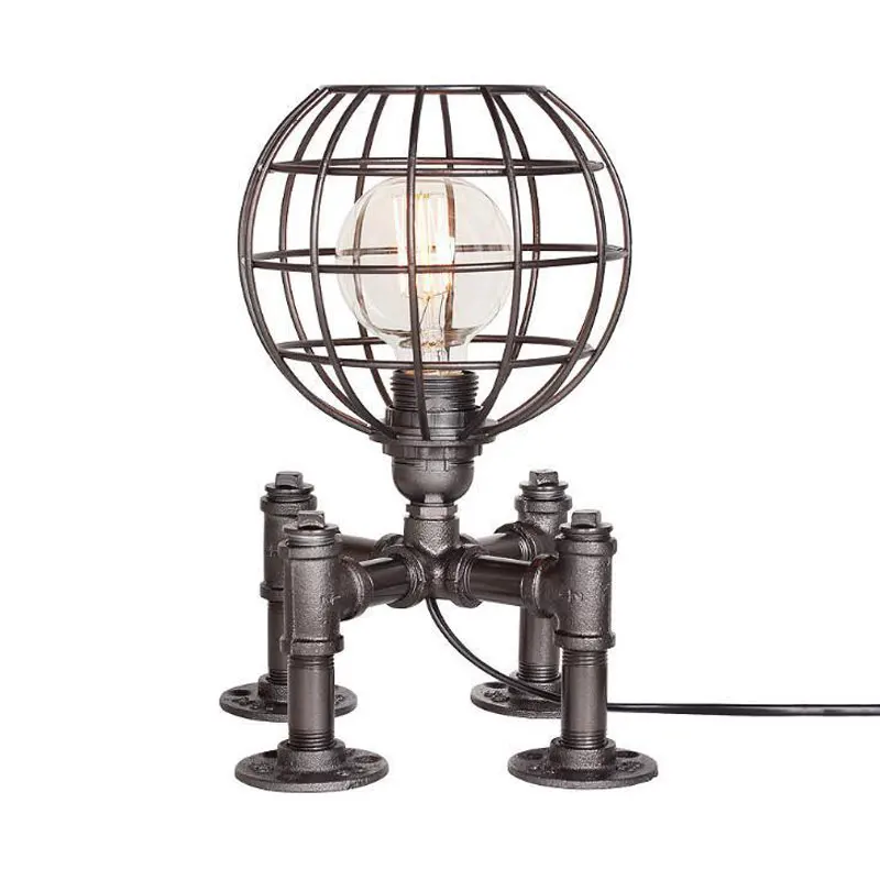 

American Style Retro Water Pipe Desk Lamp Bar Coffee Shop Personalized Minimalist Industrial Style Bedroom Bedside Lamp
