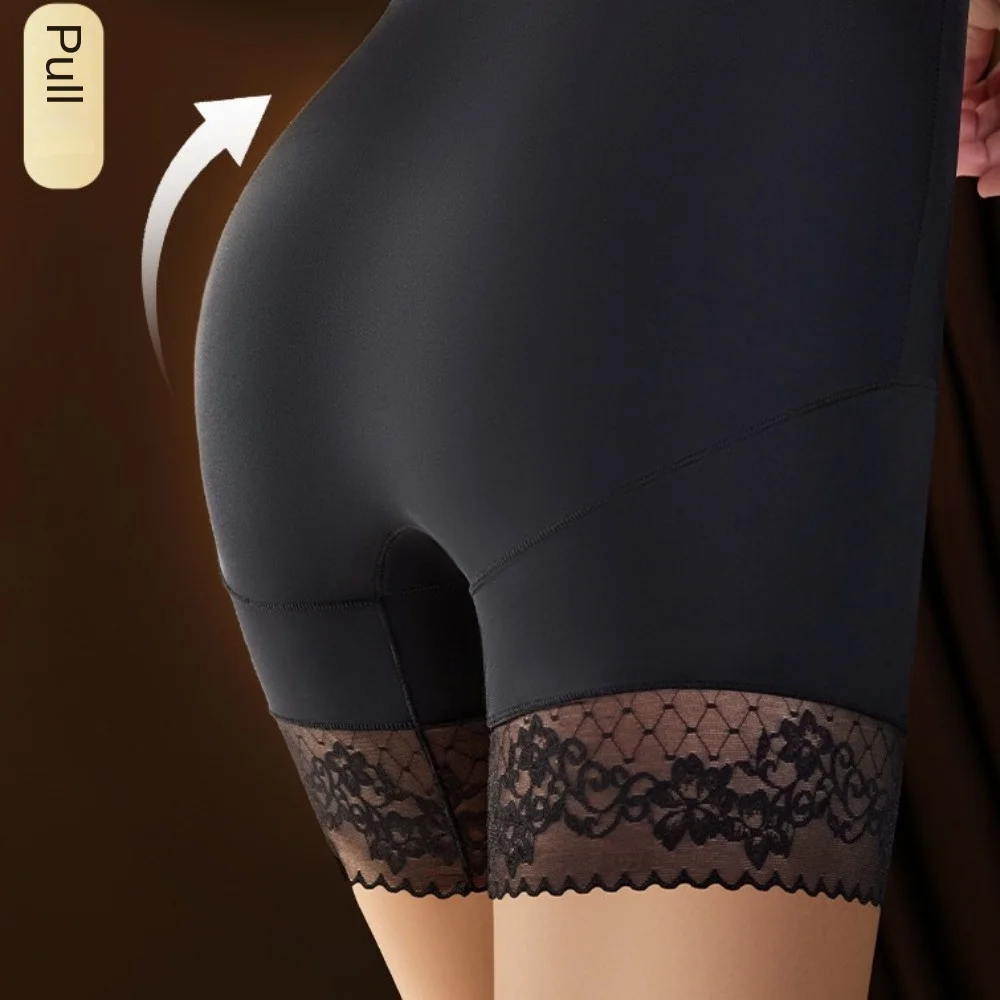 Faja Moldeadora Postparto de Cintura Alta con Encaje Floral y Entrepierna de Algodón, Pantalón Reductor de Piernas y Vientre