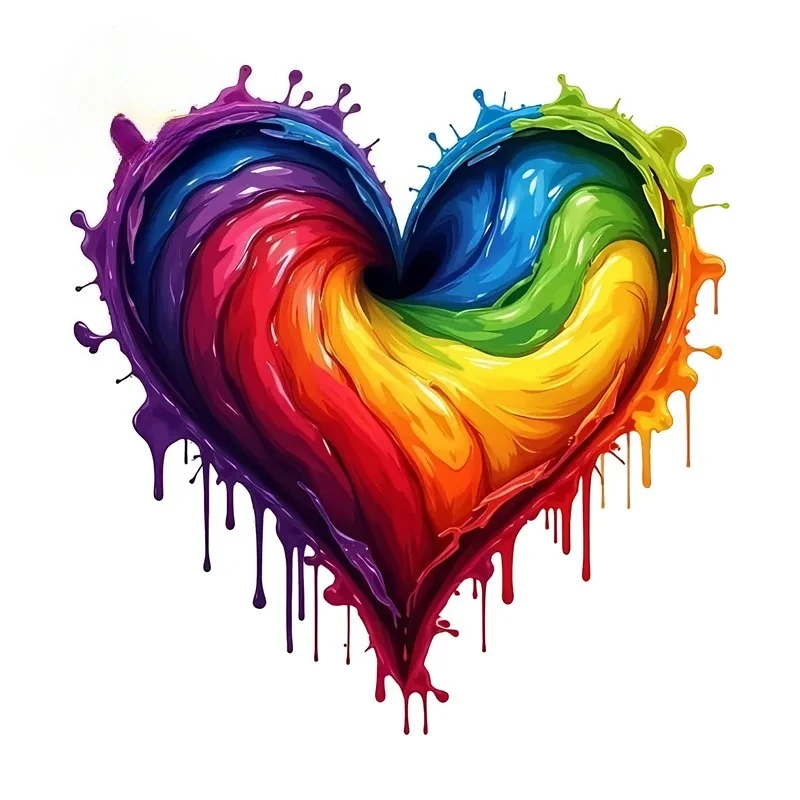 

Colorful Heart Graffiti Car Stickers Skateboard Rear Windshield Trunk Vinyl Decal Occlusion Scratch Car Accessories