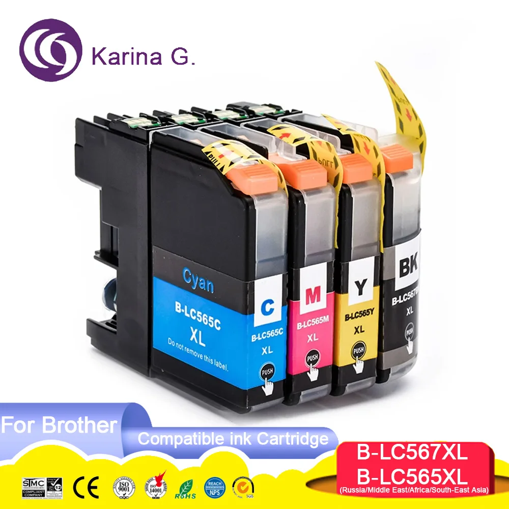 LC565 LC567 Premium Compatible Color Inkjet Ink Cartridge for Brother MFC-J2310 MFC-J2510 Printer