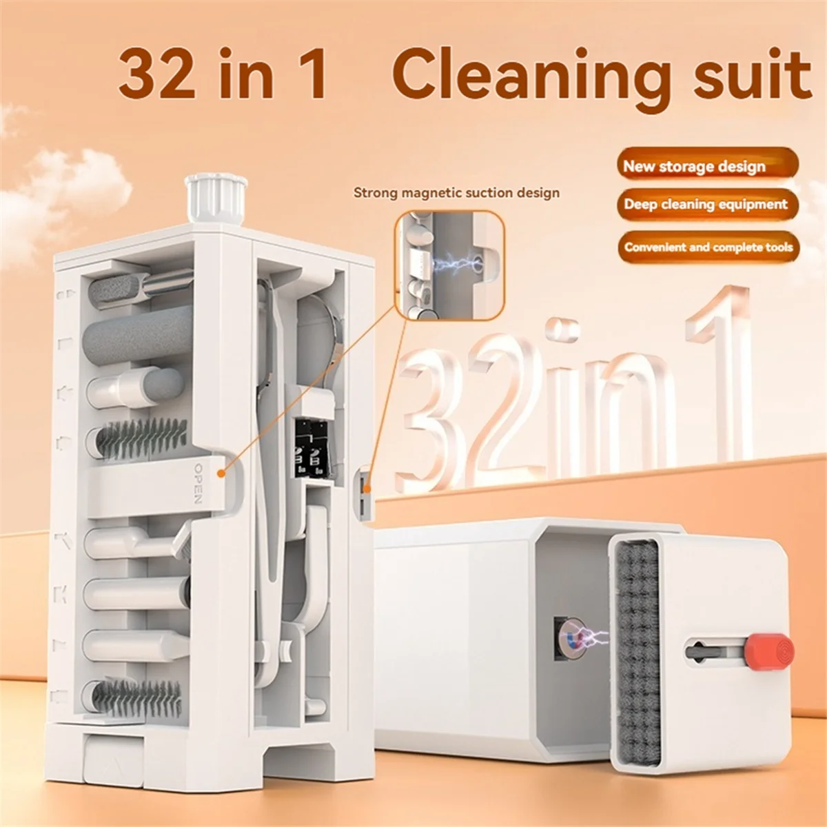 POP-l32 in 1 ชุดเครื่องมือทําความสะอาดดิจิตอลกล้องโทรศัพท์มัลติฟังก์ชั่นหูฟังคีย์บอร์ดแปรงทําความสะอาดชุดกําจัดฝุ่น