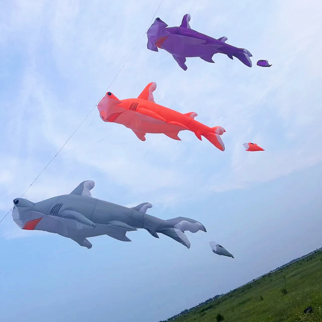 9 กม.7.5 m ฉลาม Kite Line ซักรีดจี้ Soft Inflatable แสดง Kite สําหรับ Kite เทศกาล Ripstop ผ้าไนลอน (ยอมรับขายส่ง)
