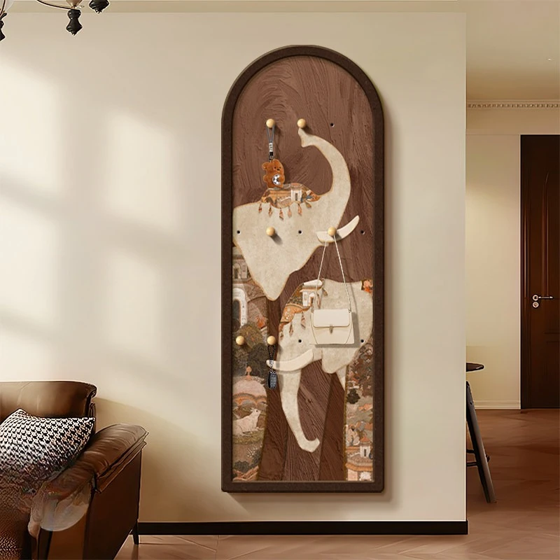 Medieval style Coat rack decorative painting HangerFrench retro storage shelves multi-functional porte manteaux furniture home
