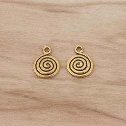 20 Pieces Antique Gold Color Spiral Swirl Vortex Charms Pendants Beads for DIY Necklace Bracelet Jewellery Making Findings