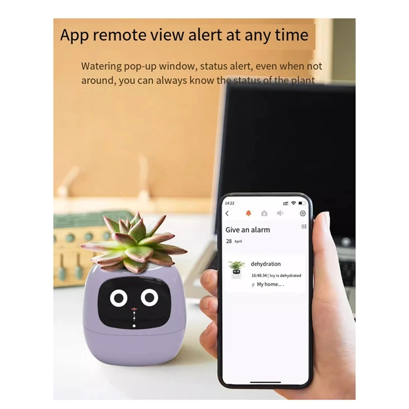 AI Pet Flowerpot Planting Robot 7 Smart Sensors Smart Planter Plant Time Temperature Display Flower Pots