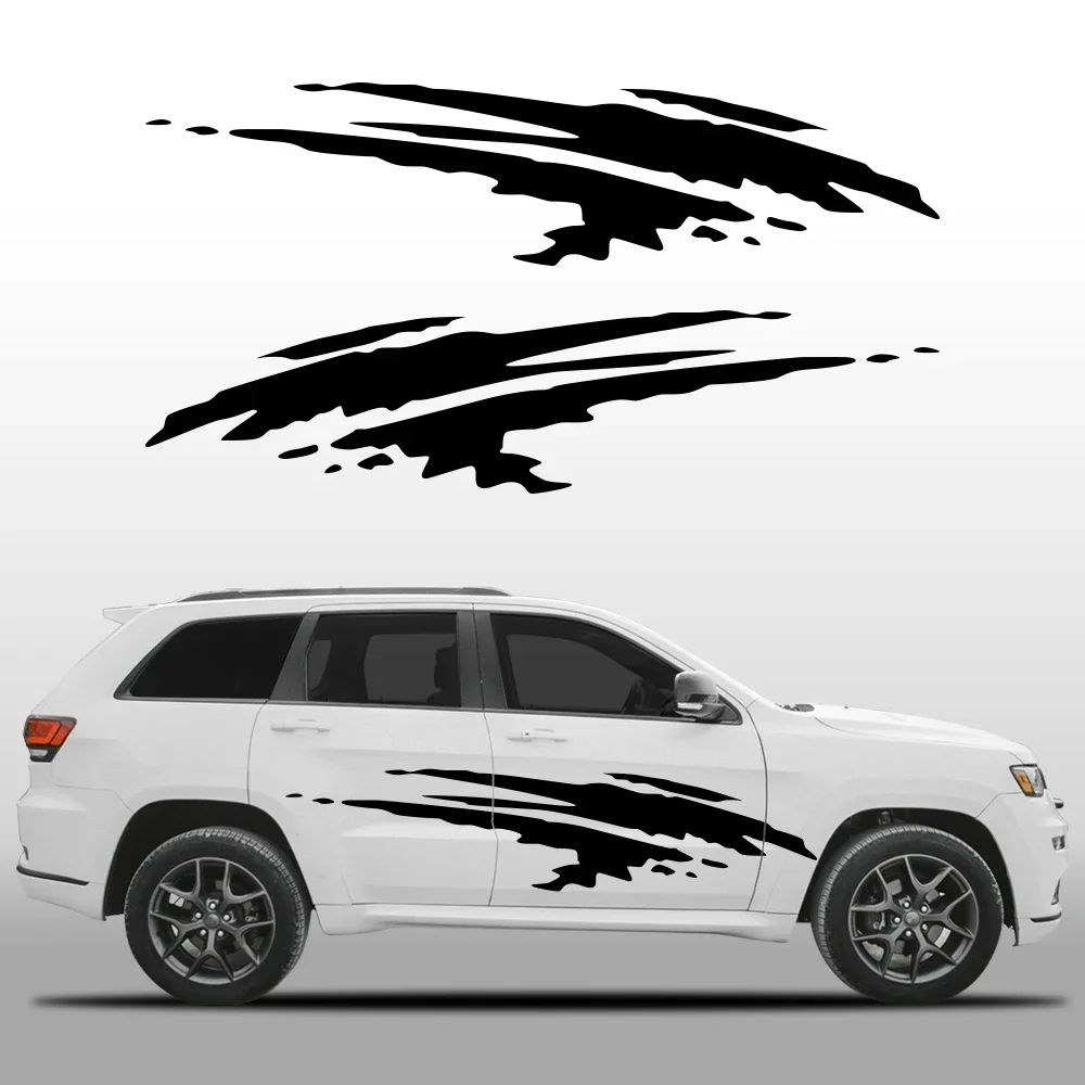 2PCS Creative Car Door Side Skirts Stickers Stripe Vinyl Decal For Jeep Renegade Vehicle Body Decoration Stickers Accessories ﻿