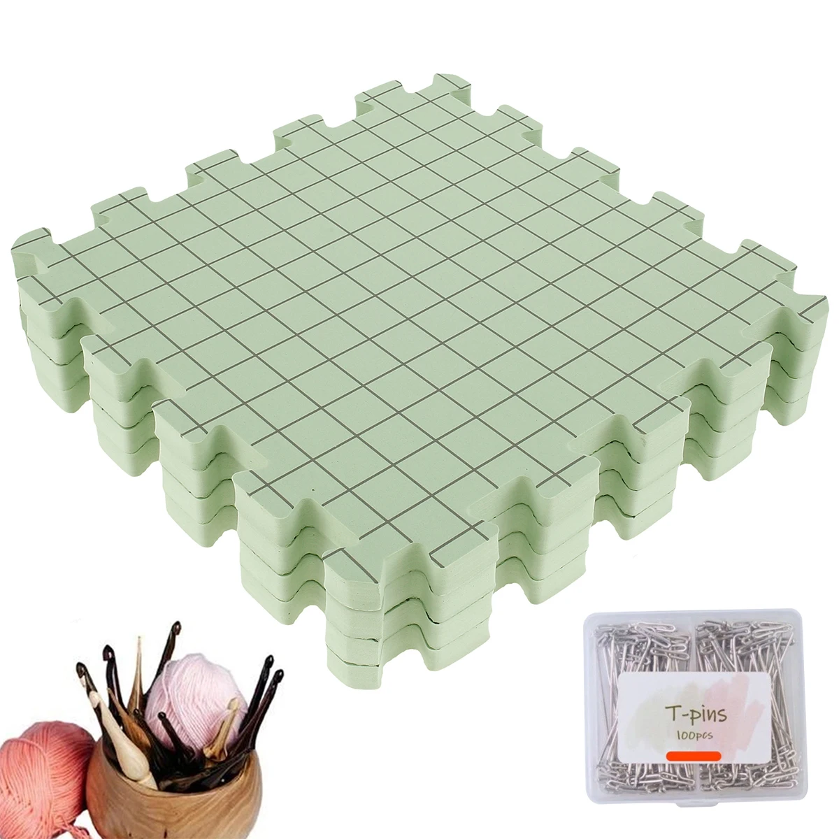 

Foam Blocking Board Set Thick Foam Knitting Block Mat Professional Grid Knitting Board Reusable Foam Craft Interlocking Foam Til