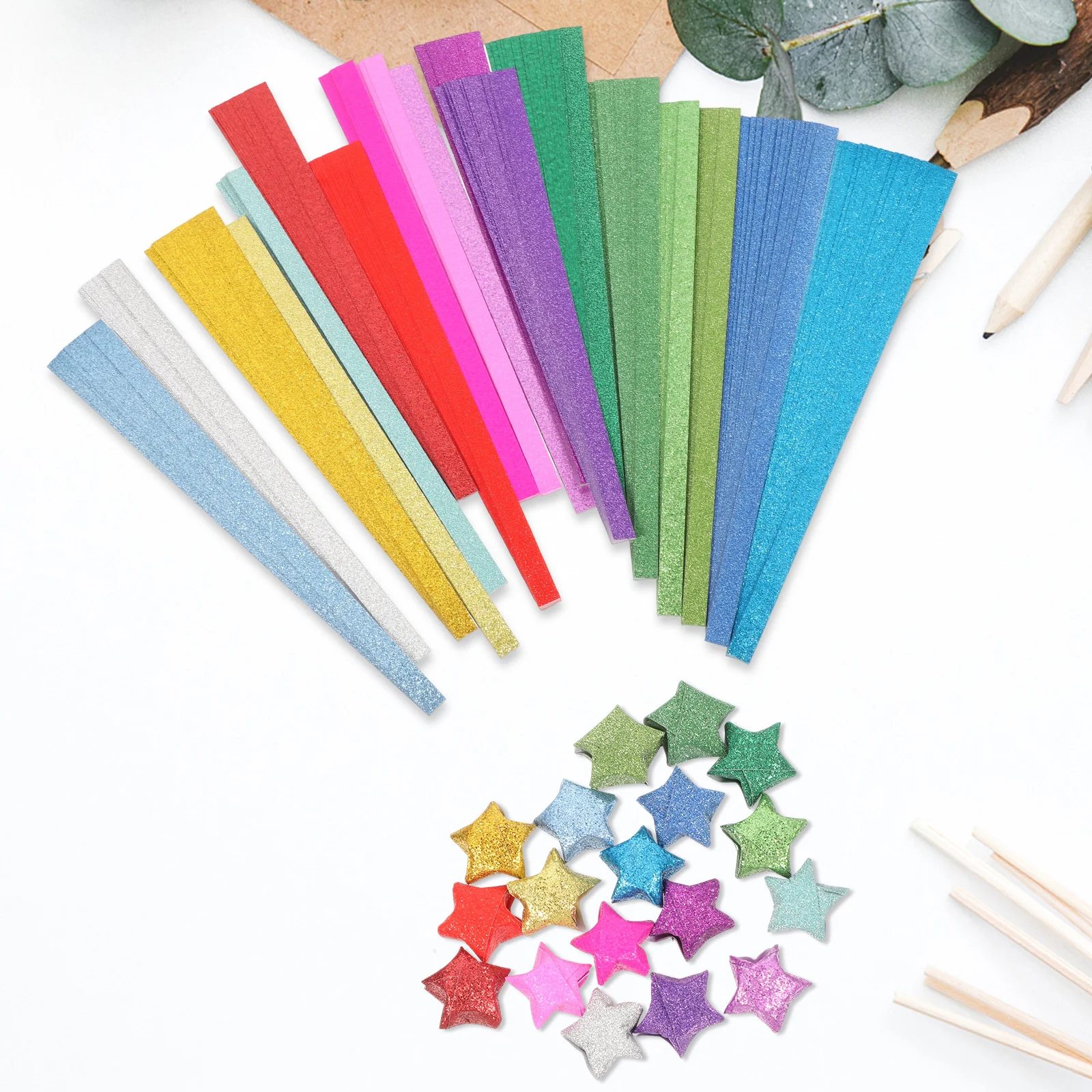 

720 Sheets Glitter Origami Paper Star Folding DIY Handcraft Paper for Kids Adults Stress Relief Craft Glitter Origami Papers