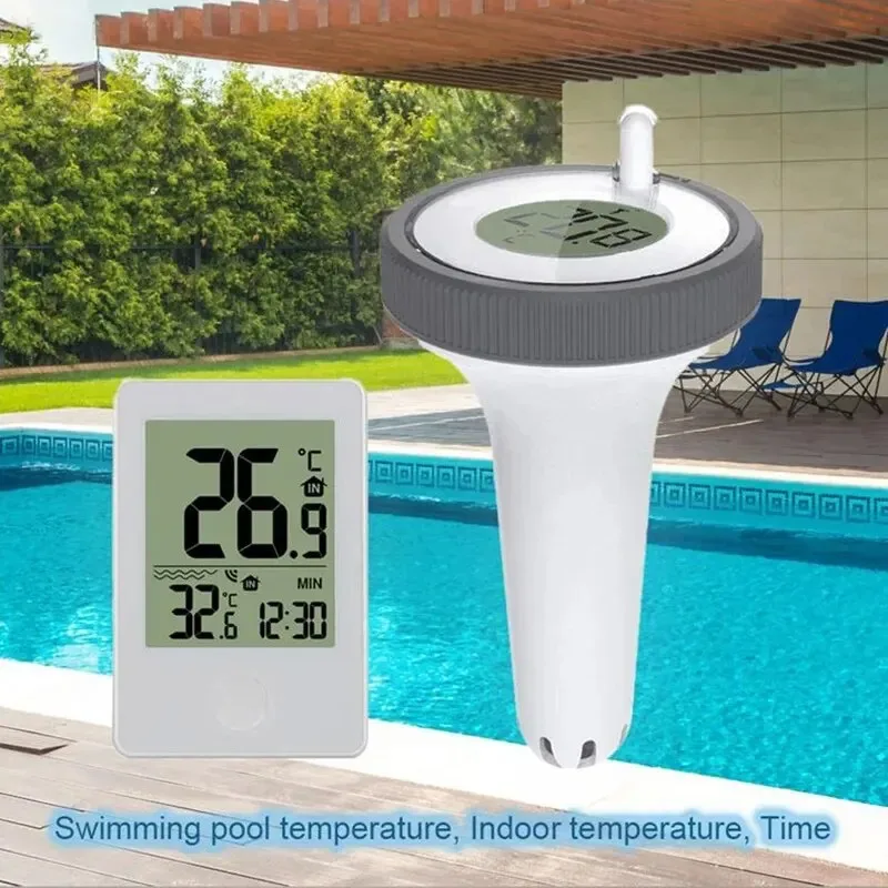 

New Wireless Floating Pool Thermometer Swimming Bath Water SPA Aquariums Digital LCD Temperature Monitor Clock Remote Sensor
