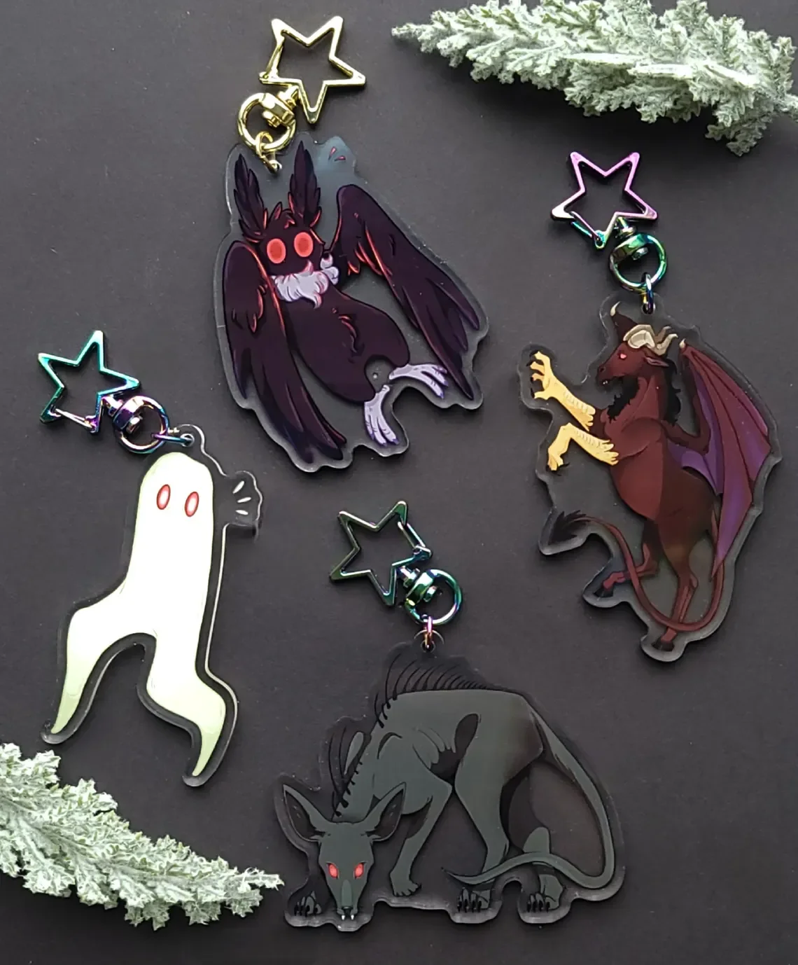 Mysterious Creature Acrylic Keychain for Bag Tag Pendant Charm for Luggage School Bag Ideal for Men Women Boys Girls