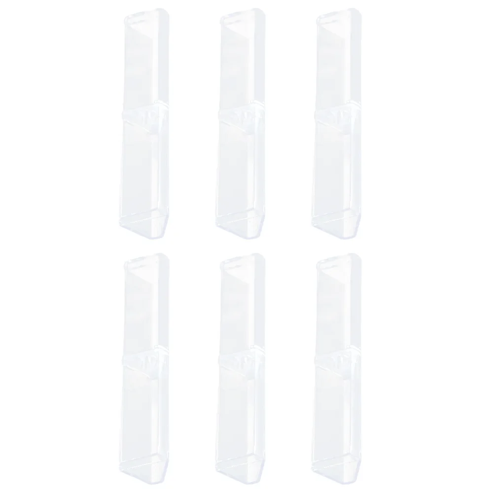 6 Pcs Plastic Pen Box Portable Pencil Case Boxes Business Simple Design Storage