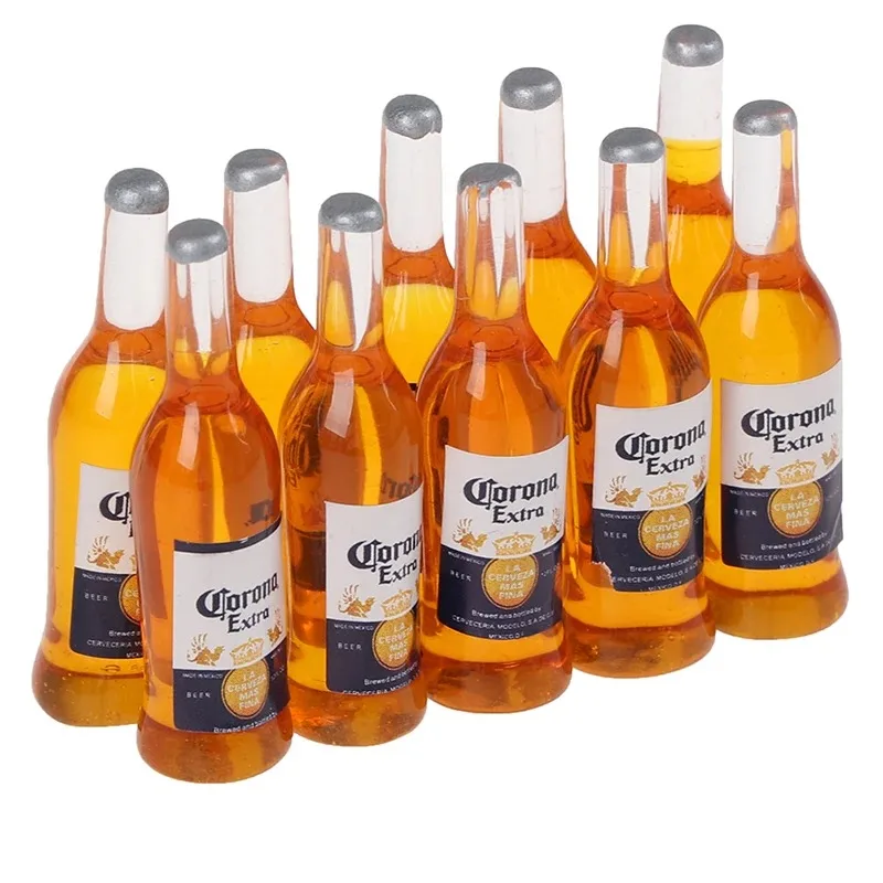 10 Piezas de Botellas de Cerveza en Miniatura de Resina para Casa de Muñecas 1:6, Modelo de Botella de Vino de Simulación, Accesorios para Casa de Muñecas, Juguetes para Niños