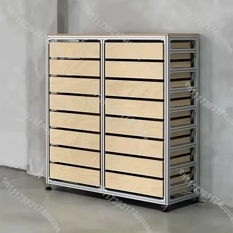 for Medieval Aluminum Profile File Cabinet Marine Plate Storage Drawer Locker Side Chest Metal Organizer Tool Box