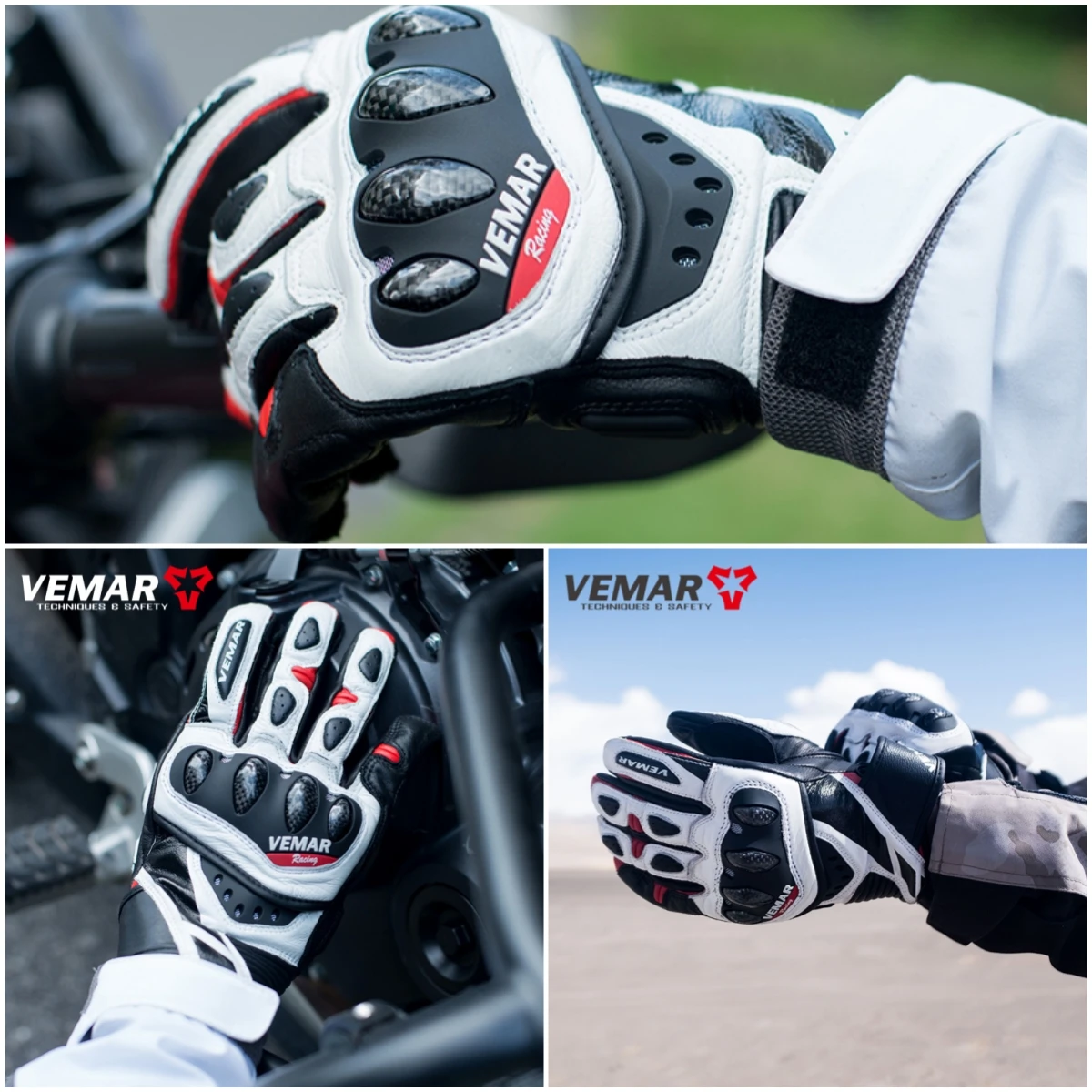 

Motorcycle Gloves Genuine Leather Men's Motocross Racing Gloves VE-304 Gloves Spring Autumn Touch Screen Guantes Moto Gloves