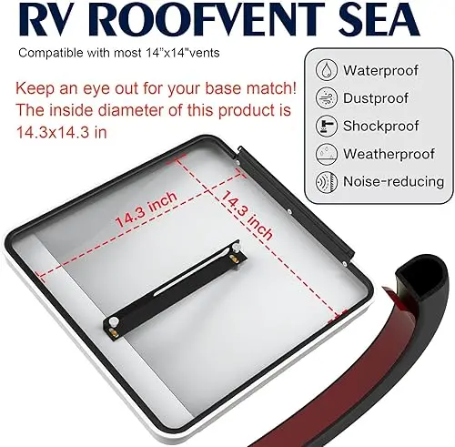 

1pc Universal RV Roof Vent 14 Inch RV Roof Vent Replacement Covers For Upgrade Continuous Ventilation Camper Van RV Accessories