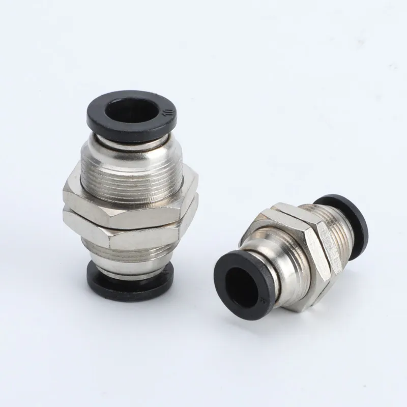 5PCS Pneumatic Quick Connector Bulkhead Straight Fitting PM4 PM6 PM8 PM10 PM12 Air Tube Bulkhead Fitting