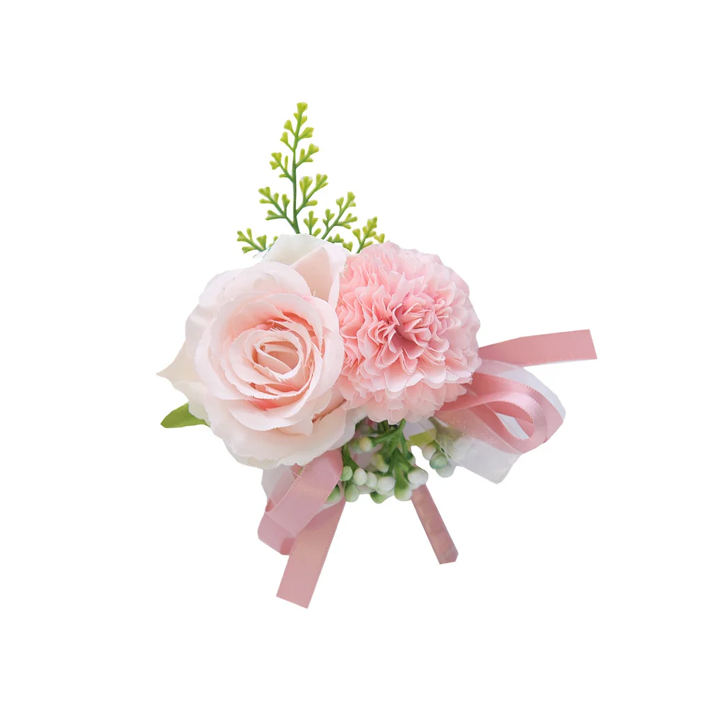 

1pc Simulated Flower Brooch For Wedding Bridal Corsage Artificial Bride Flower Brooch Pin Groom Breastpins Decorative