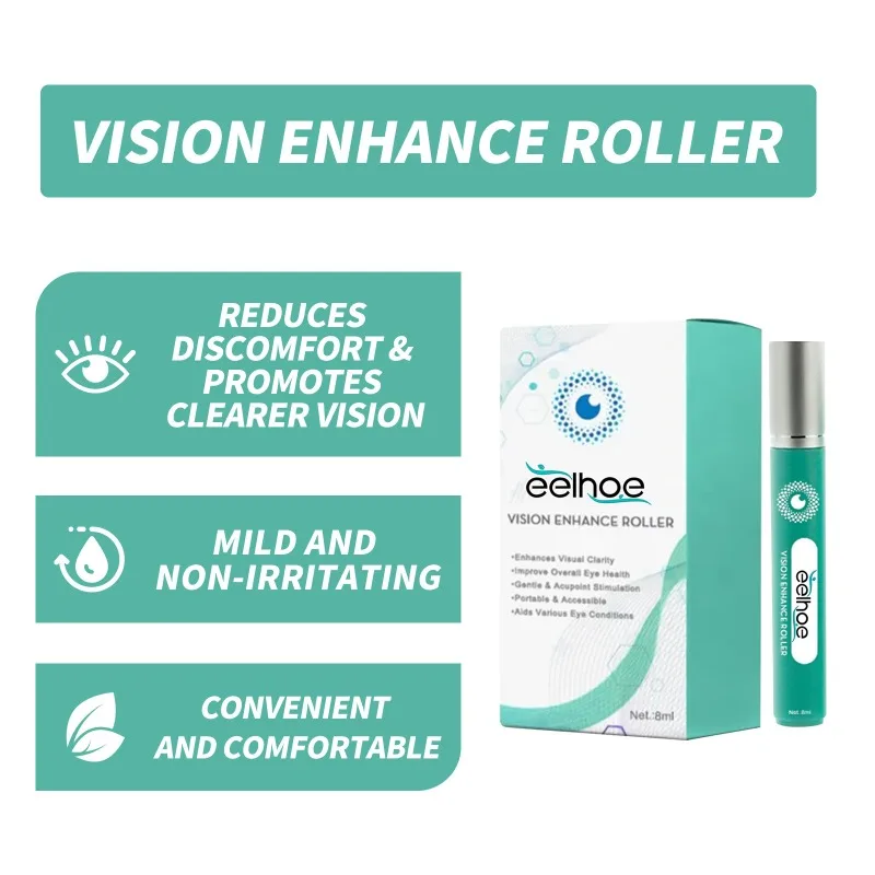 Vision เพิ่ม Roller ปรับปรุงสายตา Keep Vision นวดผ่อนคลายลดความรู้สึกไม่สบายบรรเทาตาแห้งความเมื่อยล้า Health Eye Care 8ml