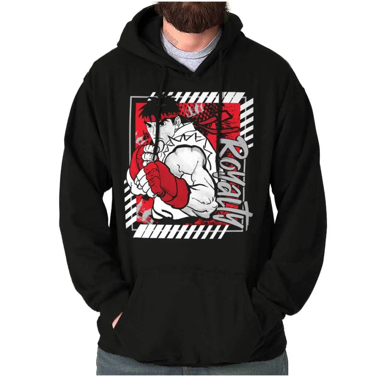 

Retro Video Game Ryu Royalty Hoodie Hooded Sweatshirt Men Women