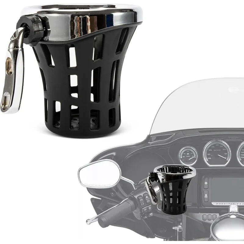 For Harley Road King Electra Glide Sportster Dyna Softail 1996 UP Motorcycle Handlebar Mounted Drink Cup Holder