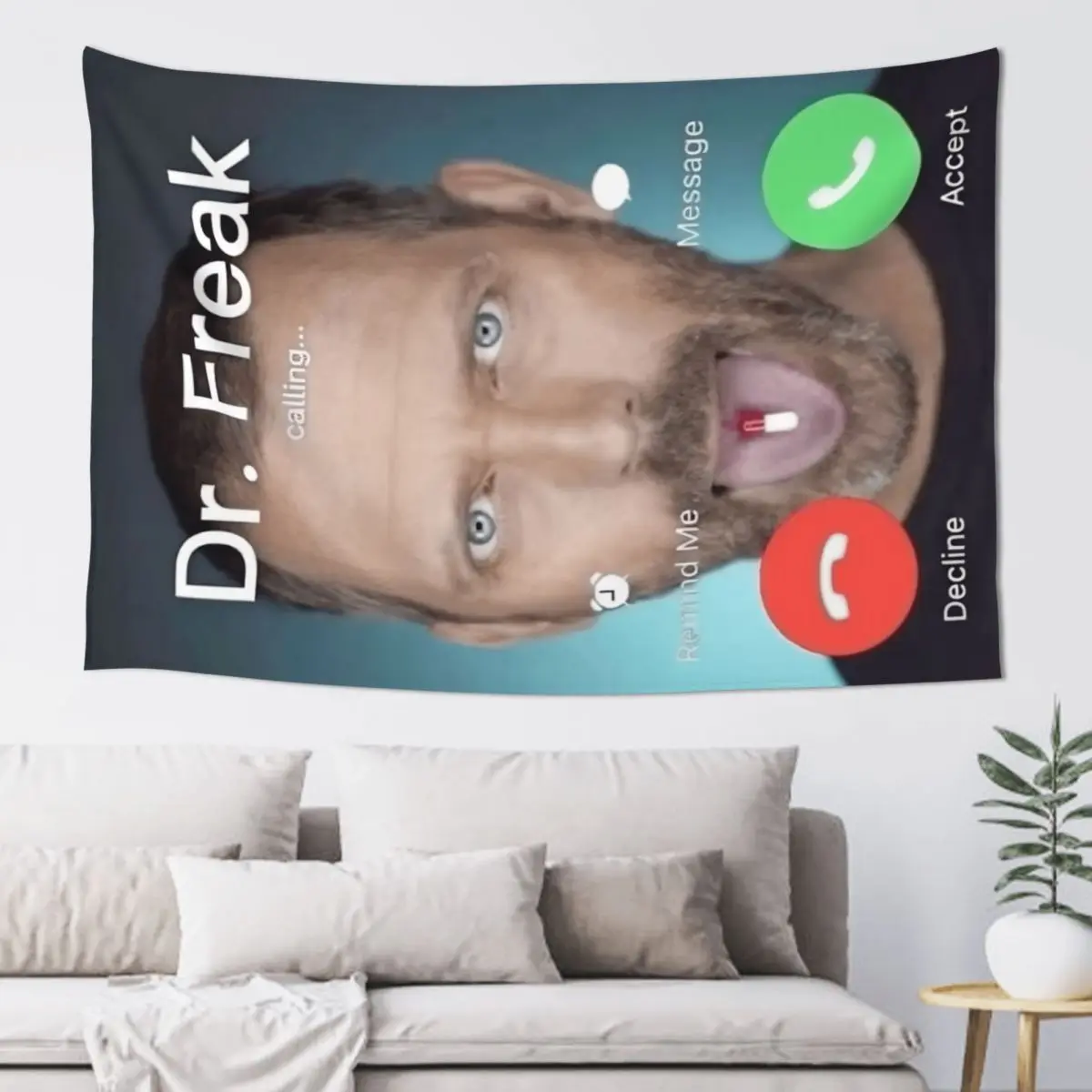 Dr Gregory House Md Funny Meme Tapestry Hanging Retro Art Tapestries Bedroom Living Room Dorm Background Cloth Wall Decoration