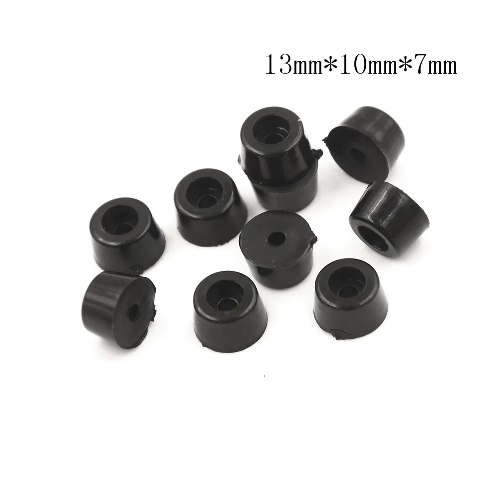 10pc Black Anti slip furniture legs Feet Speaker Cabinet bed Table Box Conical rubber shock pad floor protector Furniture Part image 3