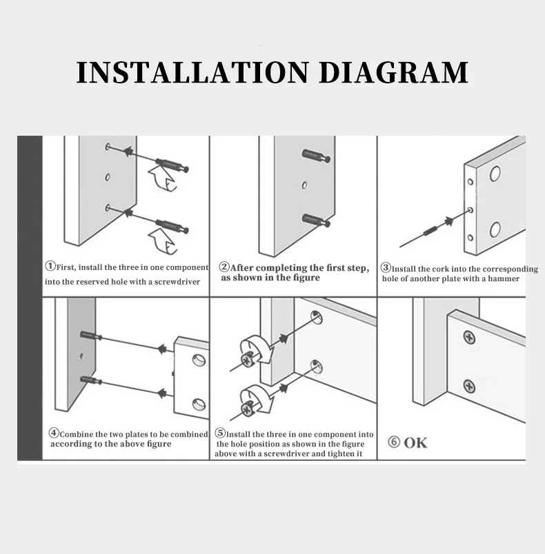 20-teiliges 3-in-1 Möbelverbindungs-Hardware-Set: Exzenterschrauben, Exzenternutmuttern und Exzenterverriegelungsmuttern für Schrank- und Schrankverbinder – Detail 2