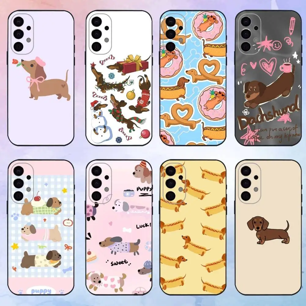 

Cartoon Cute Dachshund Phone Case For Samsung S25,S24,S21,S22,S23,S30,Ultra,S20,Plus,Fe,Lite,Note,10,9,5G Black Cover