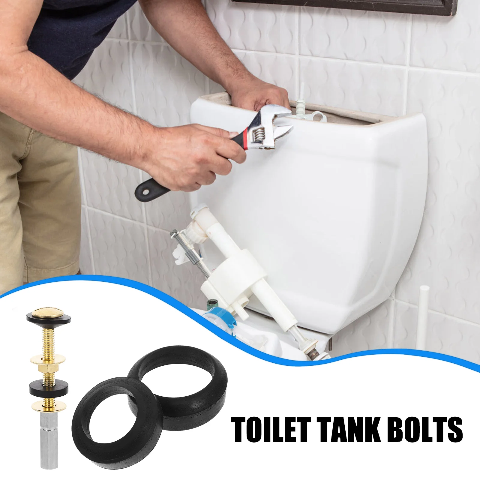 

1 Set Toilet Tank Screws Bolts Replacement Kit With Gasket Durable Leakproof Fasteners For Bathroom Repair Toilet Seat Bolts