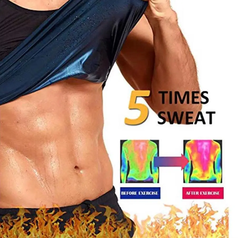 Men Sauna Sweat Vest Body Shapers Waist Trainer Slimming Running Effect Gym Tops Training Sweatshirt Fat Tank Burning Shape H3Y2