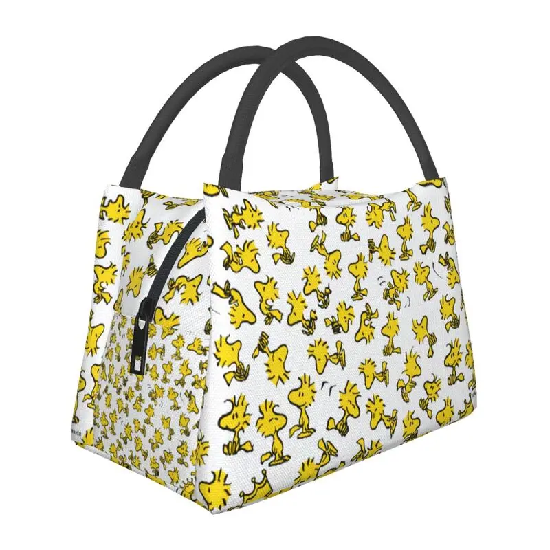 

Custom Manga Snoopy Woodstock Lunch Bag Men Women Cooler Warm Insulated Lunch Boxes for Picnic Camping Work Travel