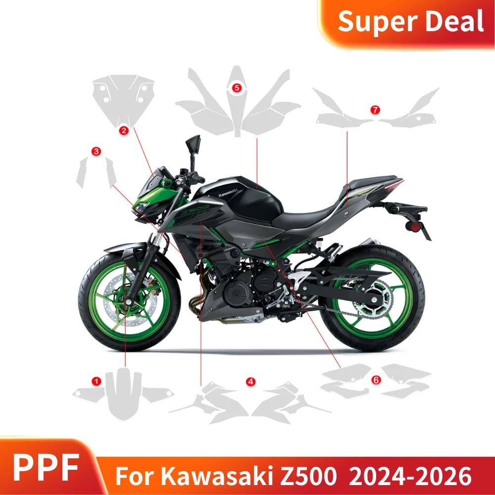 

2026New!For Kawasaki Z500 2026 Protective Film Full Body Paint Protection Motorcycle Accessories Scratch Resistant Fit 2024-2026