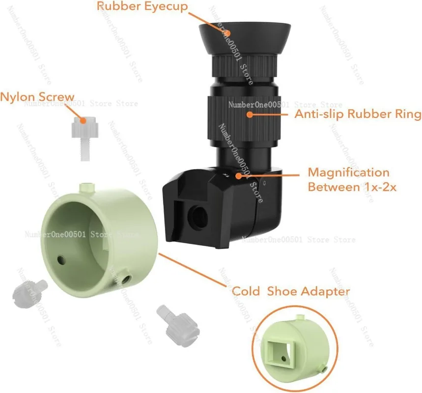 Q-01 -Right Angle Viewfinder with Adapter for Polar Scope, Built-in Diopter and 360°Rotating for Doing Polar Alignment