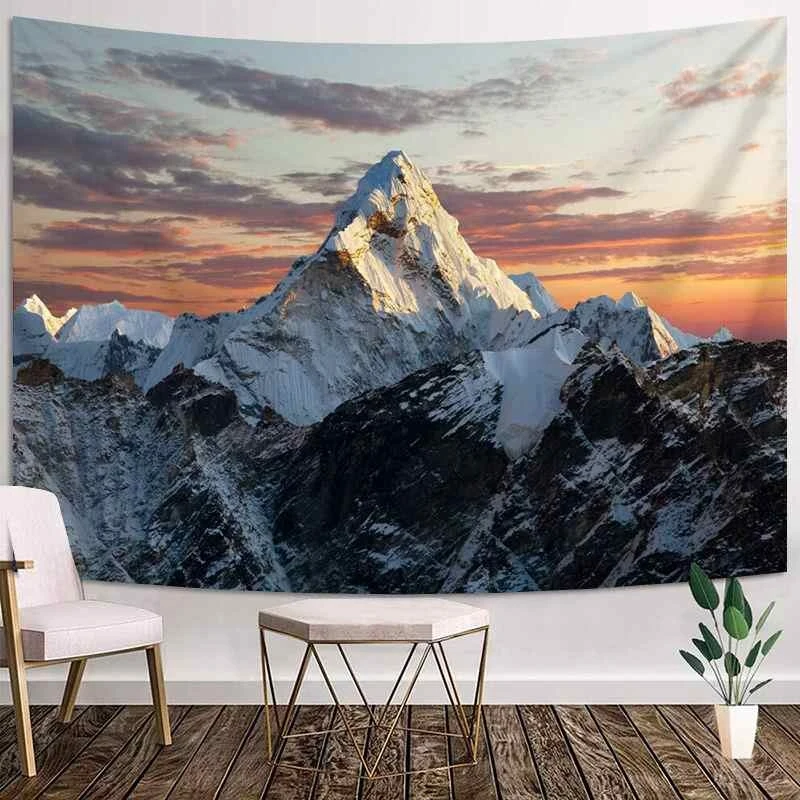 

VIKAMA Ama Dablam Mountain Tapestry Himalayas Nature Landscape Wall Hanging for Living Room Bedroom Homestay Decor