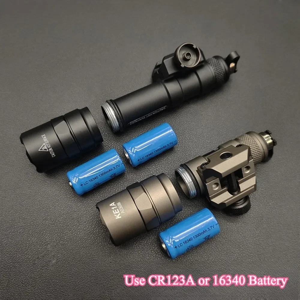 Tactical Led Strobe Flashlight M300B M600B Gun Light with Dual Function Pressure Switch Fit 20mm Rail for Outdoor Hunting