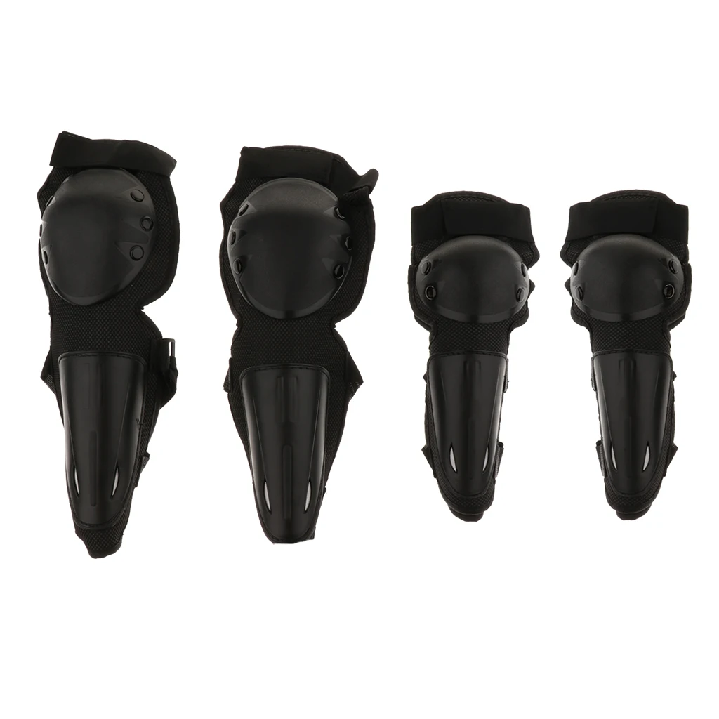 4 Pieces Adult Elbow Knee Shin Pads Protector for Motorcycle