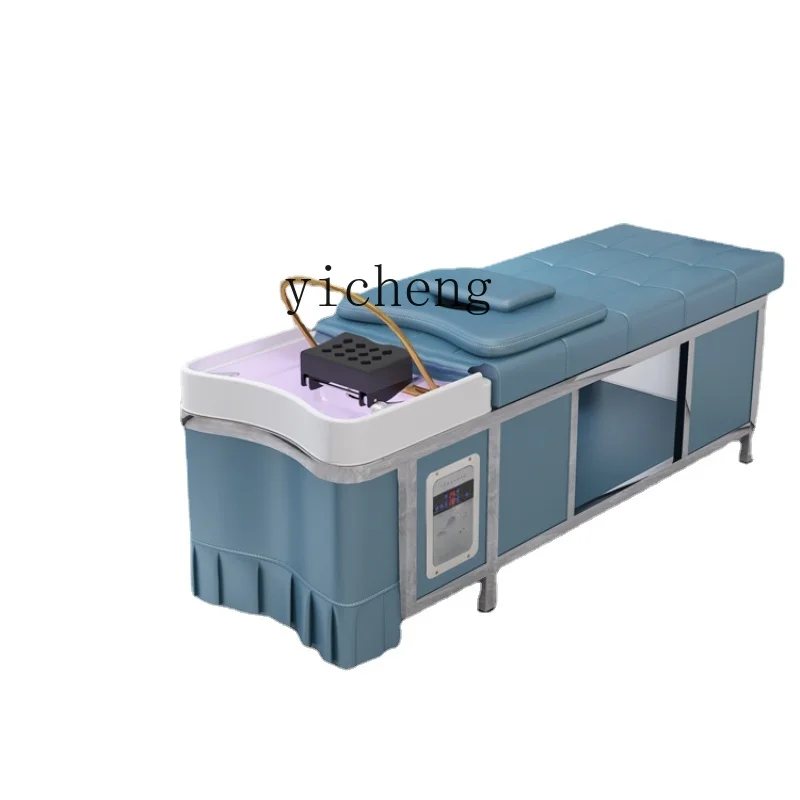 

Tqh Barber Shop Shampoo Bed High-End Thickened Stainless Steel Massage Fumigation Water Circulation Head Treatment Bed