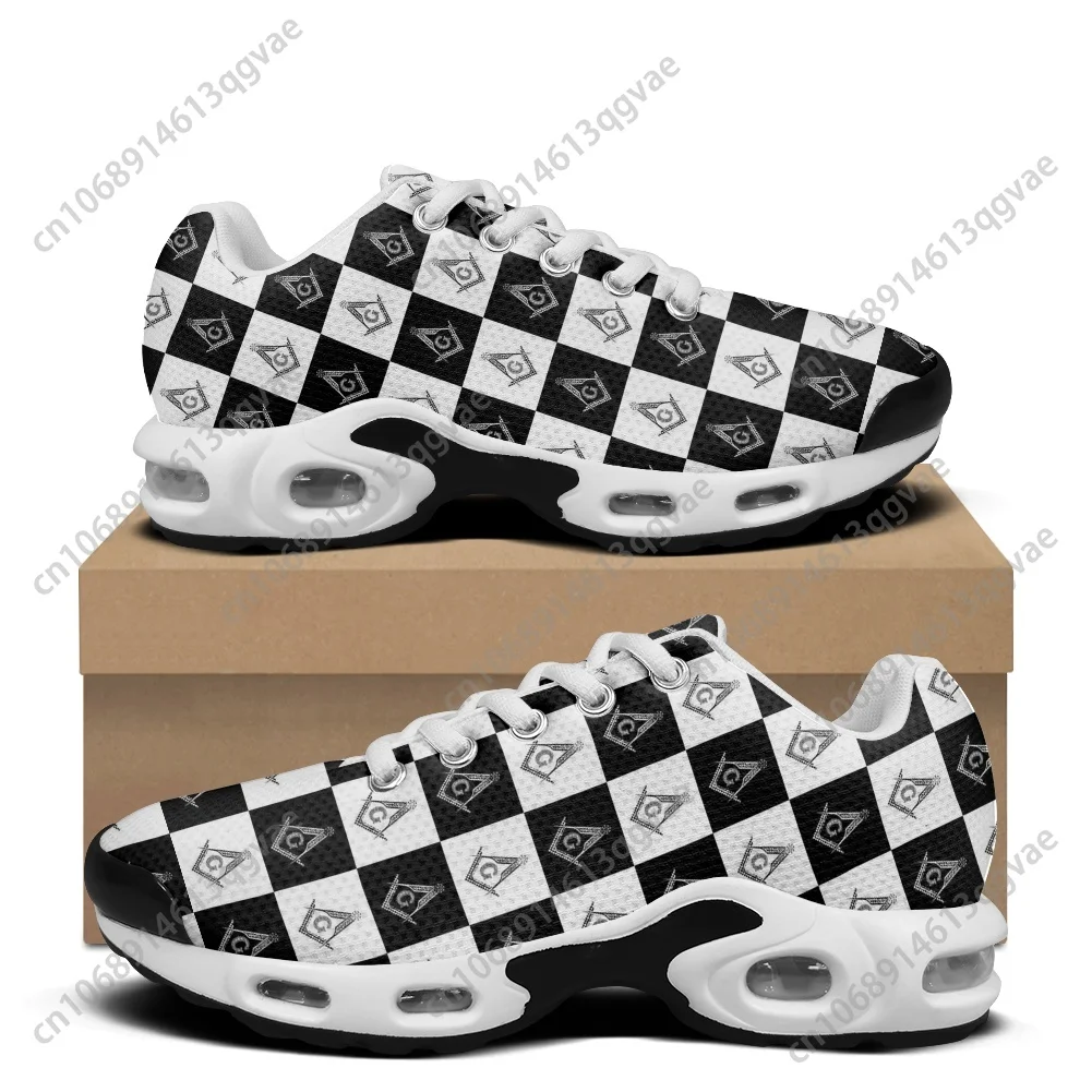 Masonic Mason Freemason Pattern Air Cushion Sneakers Mens Womens Teenager Sports Shoes High Quality Custom Made Mesh Sneaker