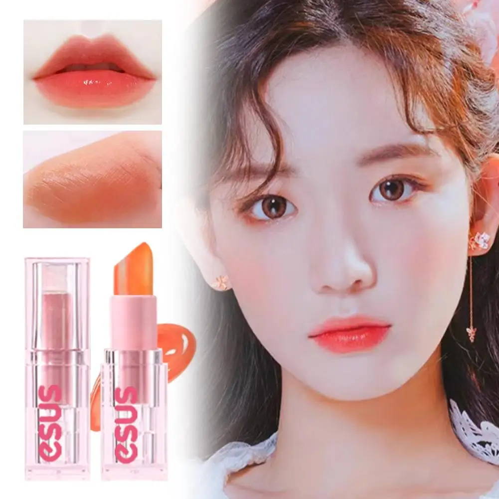 Bálsamo labial de cor quente hidrata profundamente, prevenção de rachaduras, redução de linhas labiais sem sensação pegajosa, bálsamo labial que muda de cor quente