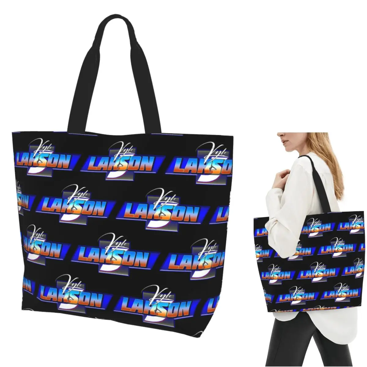 

Kyle Larson Chevy 5, большая сумка для покупок, парусиновая сумка на плечо большой вместимости, продуктовая сумка для покупок для женщин